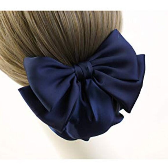 Hair Bun Cover Net Ribbon Clip Elegant Style Women's Hair Accessory - Picture 3 of 7